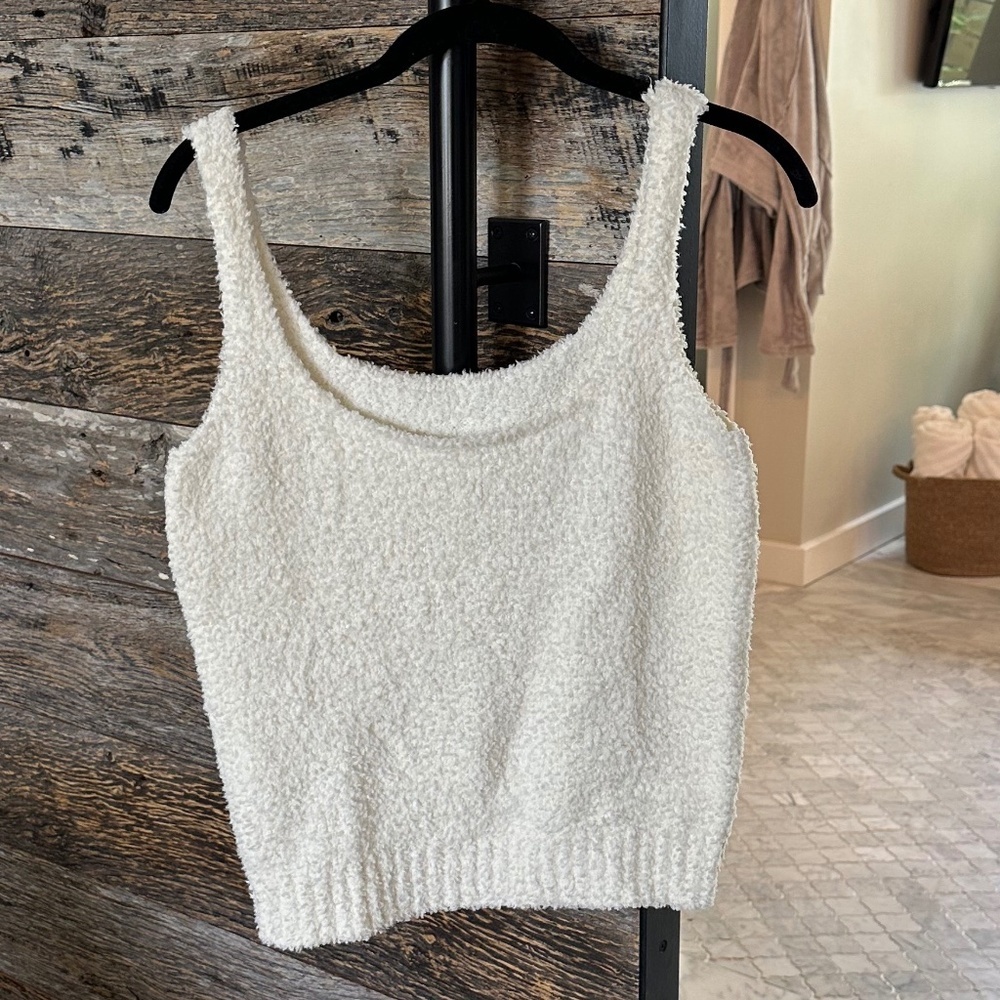 SKIMS Cozy Knit Tank Bone Bouclé Soft Stretch Lounge Top 2X/3X - Picture 2 of 10